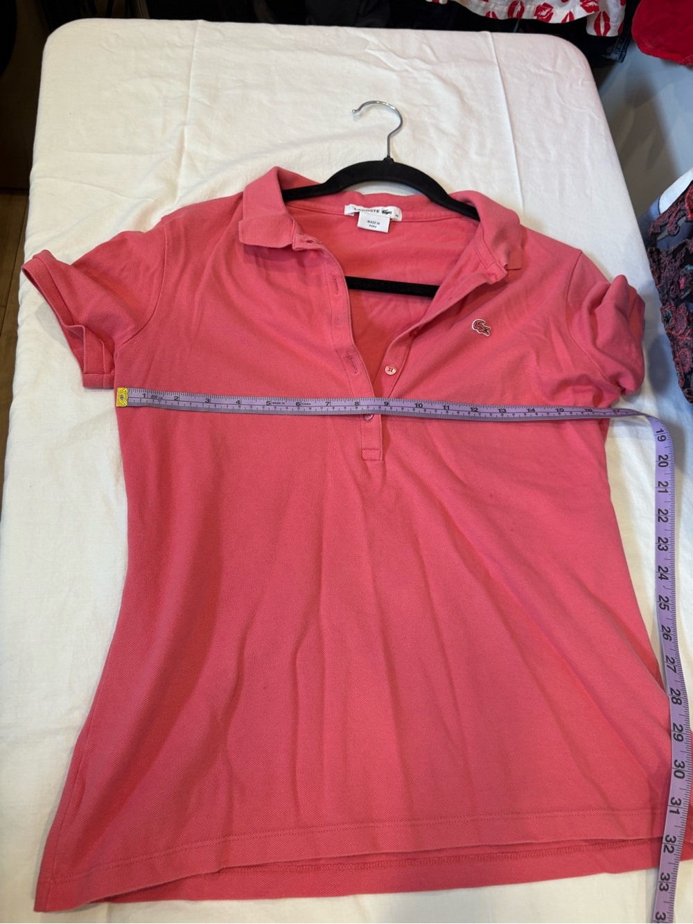 Lacoste Coral Pink Short-Sleeve Polo Top #1014 - Picture 7 of 12